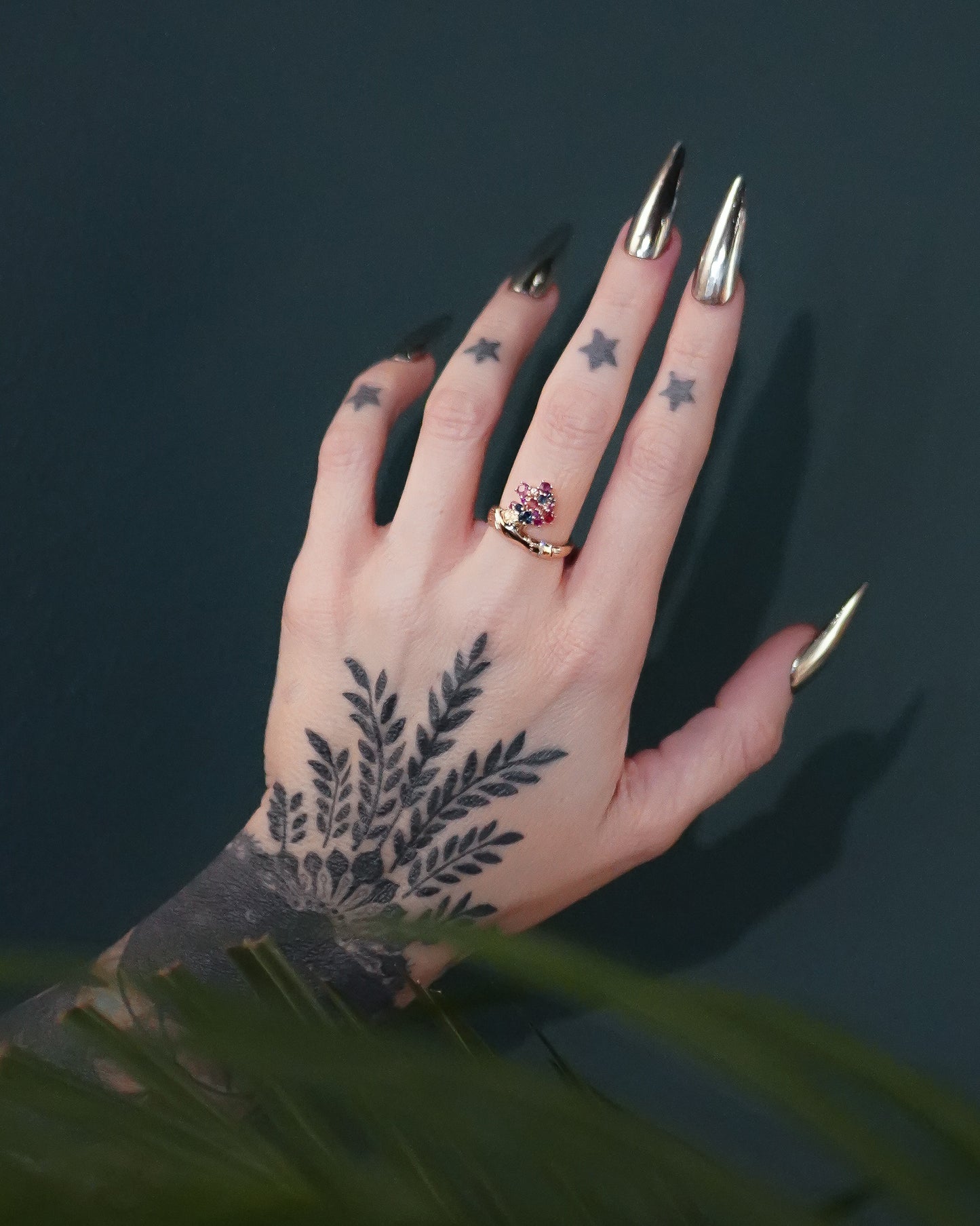 Full Bloom ring modeled on Elizabeth Cronin's hand.