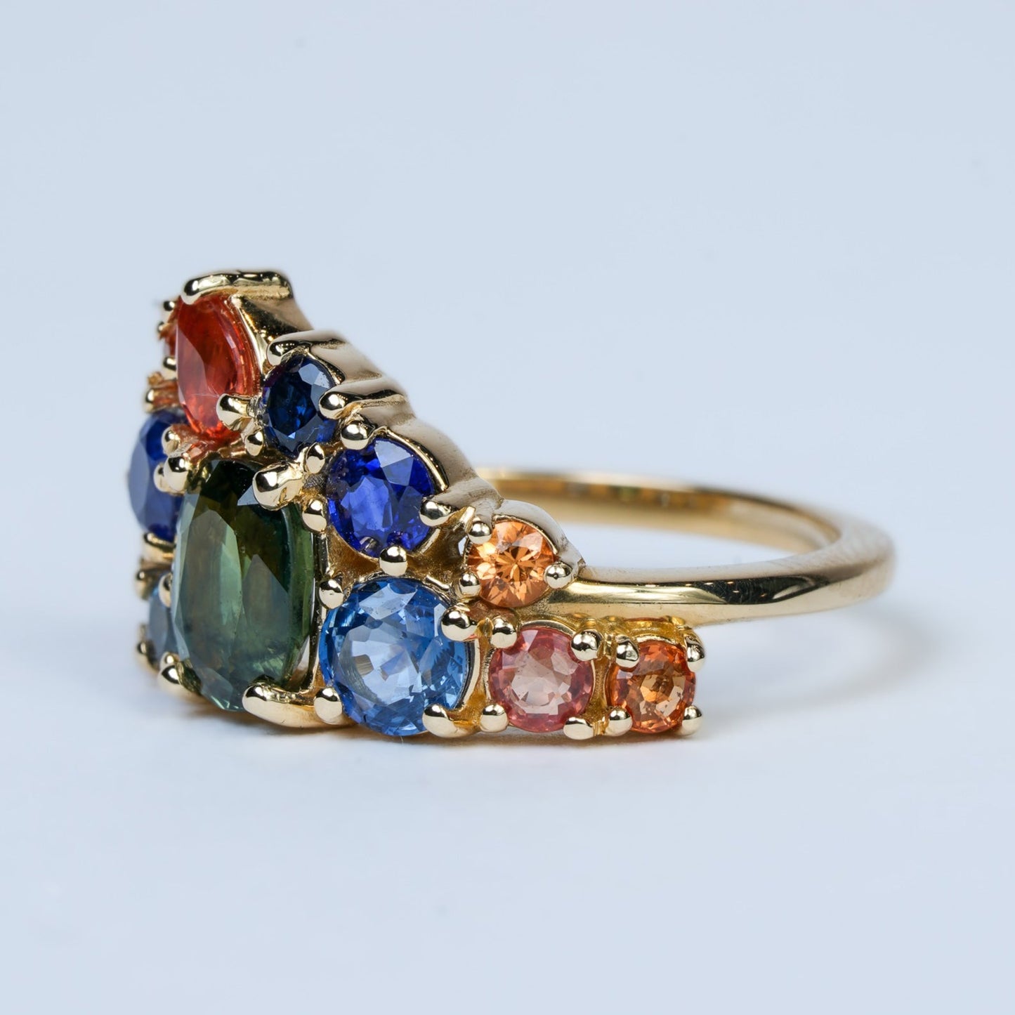 Luxe Sapphire Cluster Ring- One of a Kind