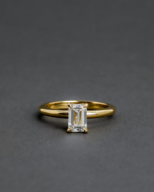 The Jude emerald cut diamond solitaire