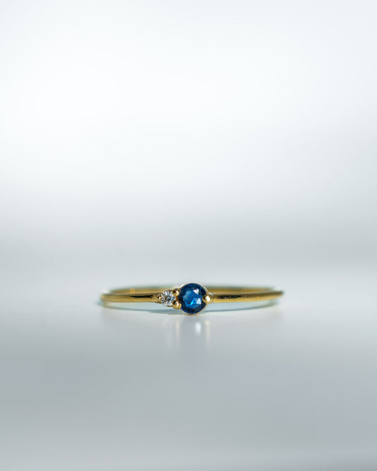 Blue Sapphire Arktos Ring in 14k yellow gold