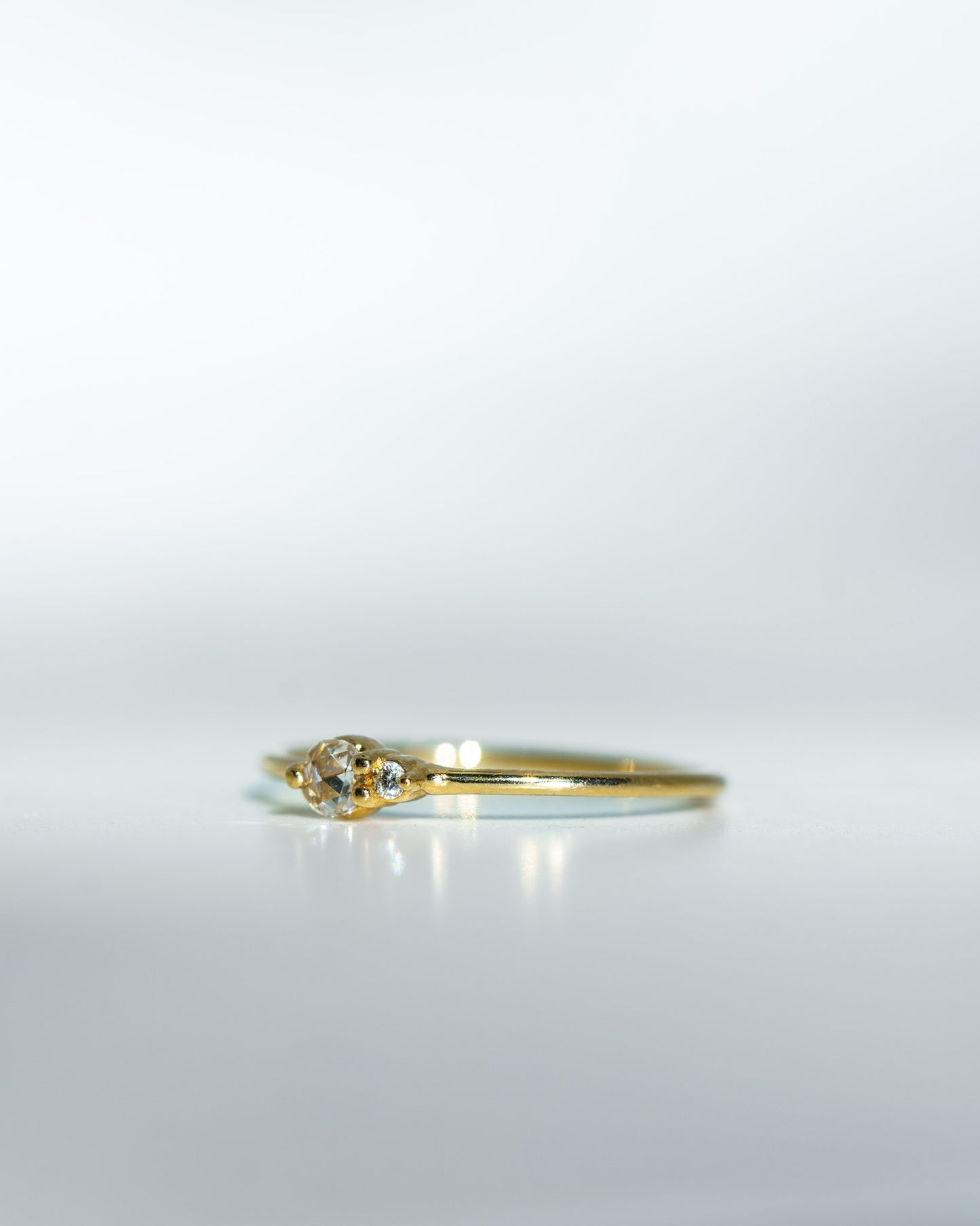 White Diamond Arktos Ring in 14k yellow gold