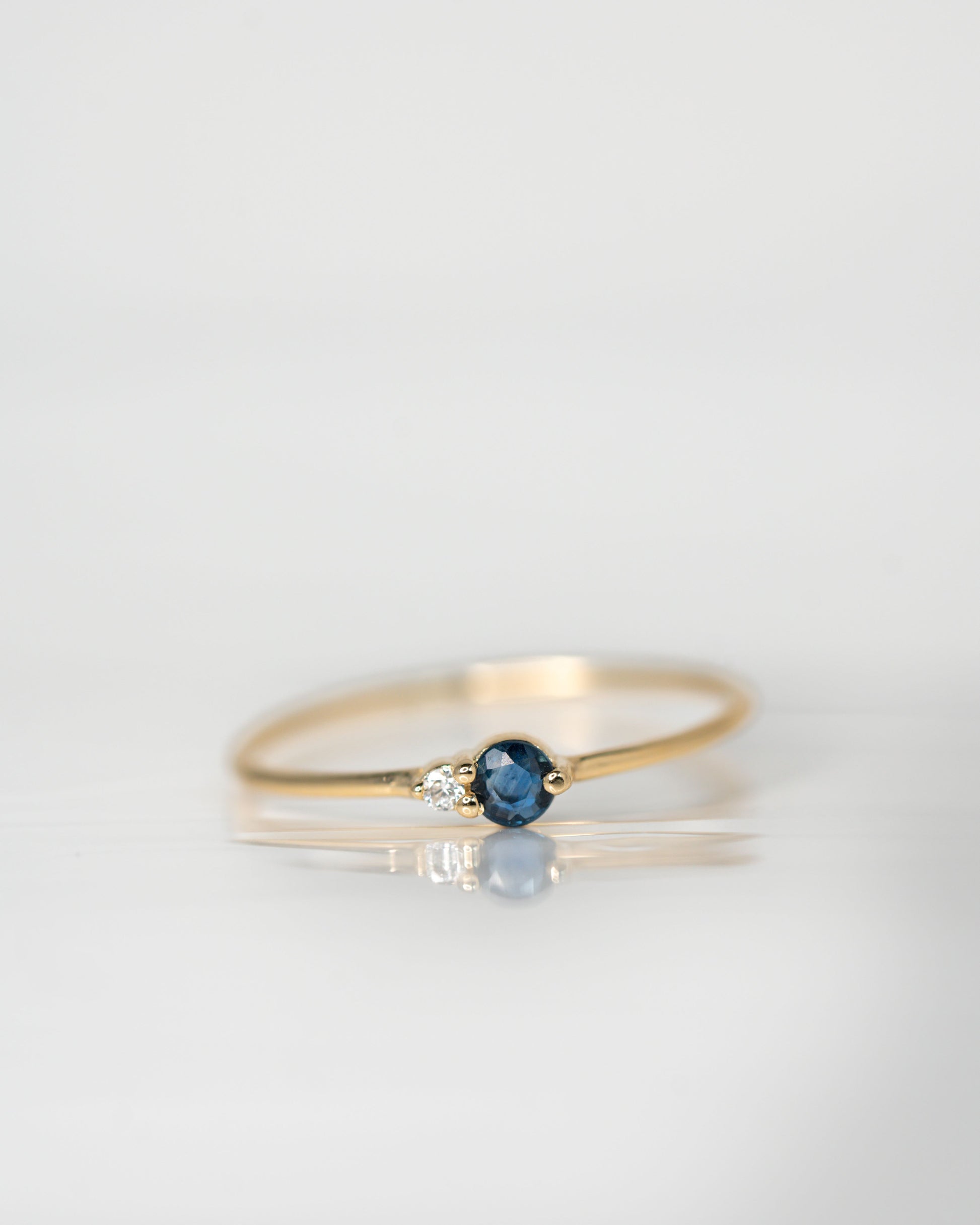 Blue Sapphire Arktos Ring set in 14k yellow gold