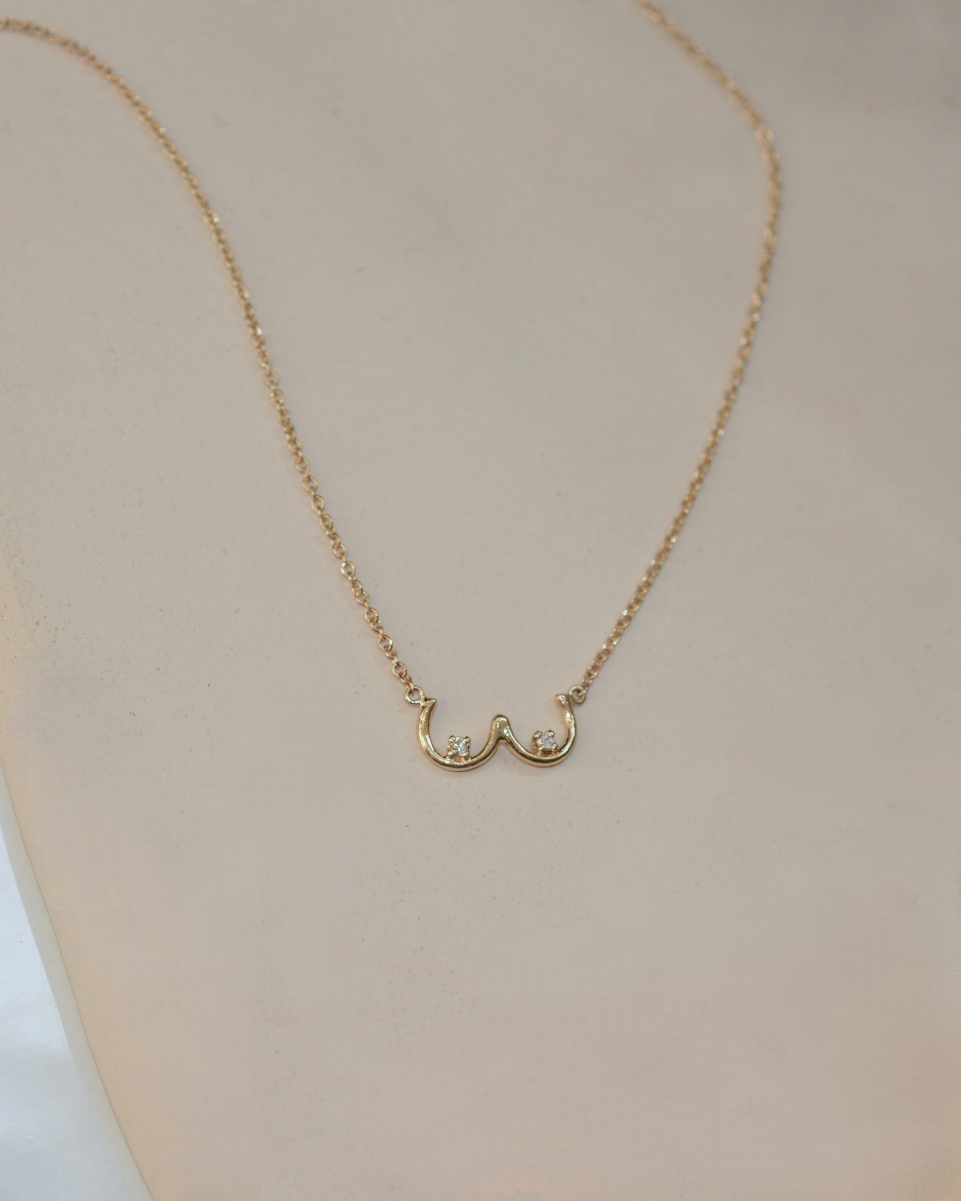 Boob Necklace with white diamonds