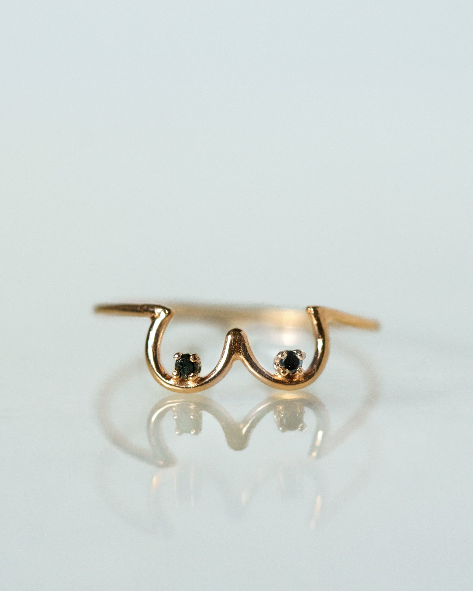 Black Diamond Boob Ring in rose gold