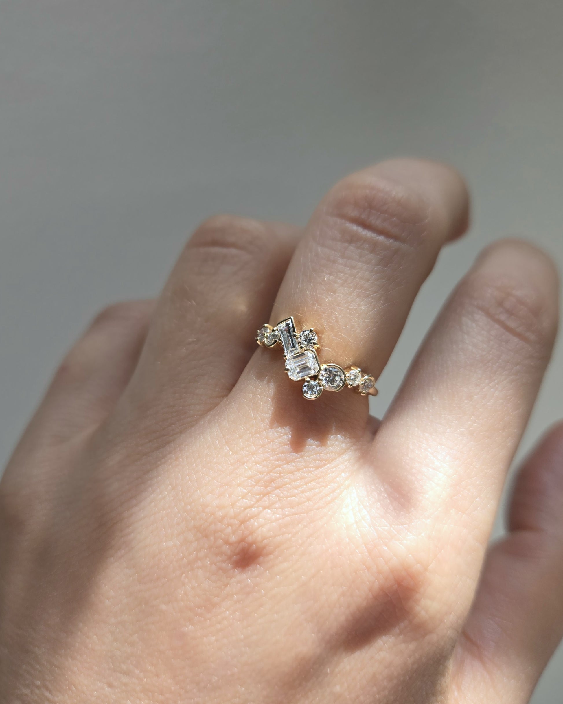 Diamond Estuary Cluster Ring modeled on a hand