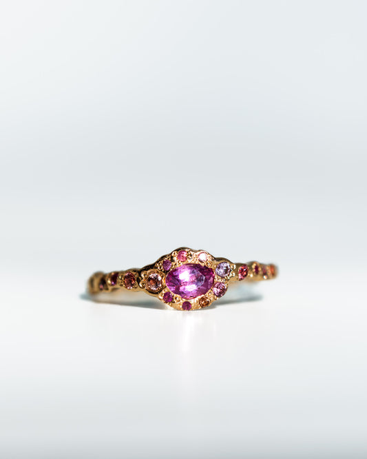 Pink Sapphire Fairy Ring in 14k rose gold