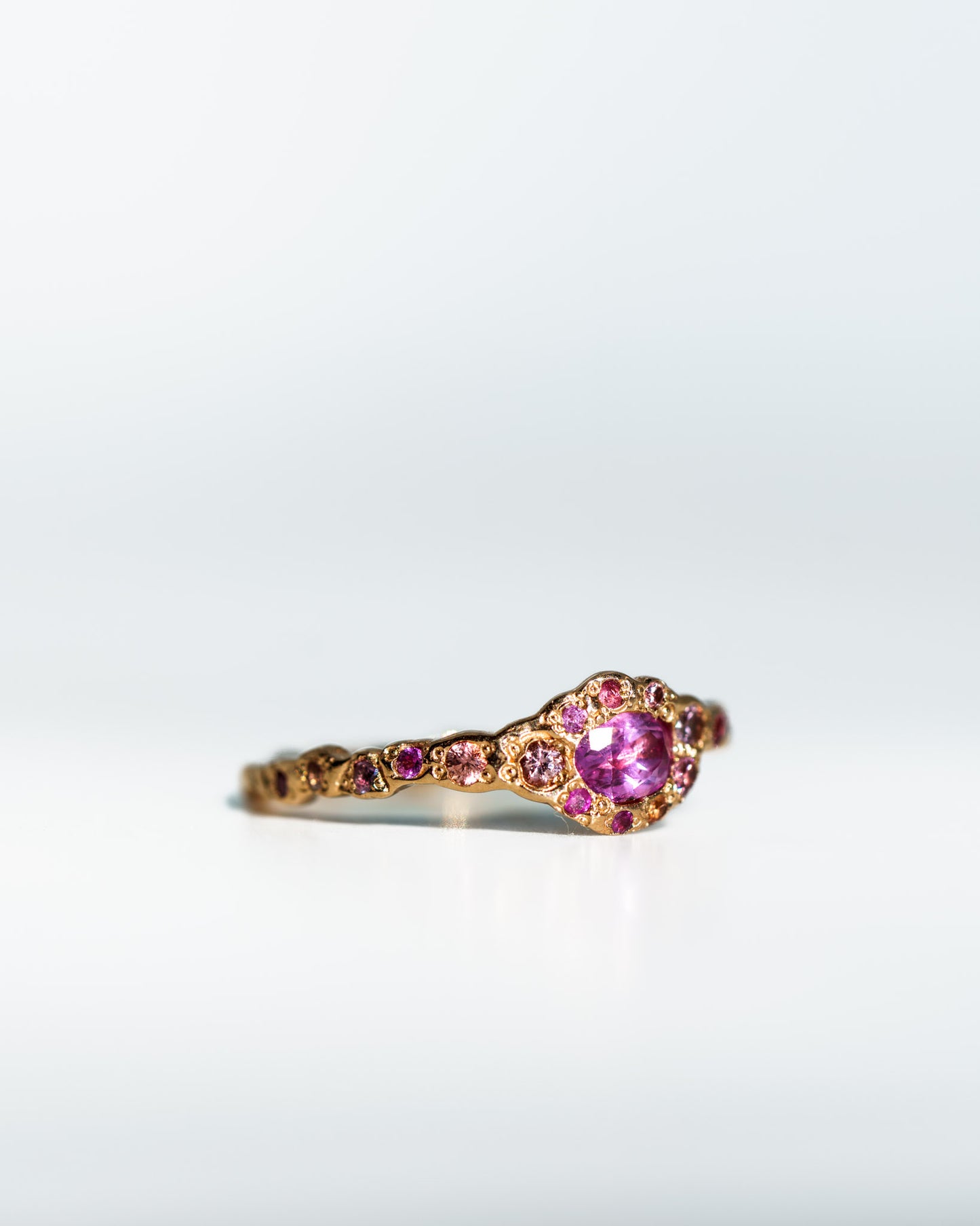 Pink Sapphire Fairy Ring in 14k rose gold