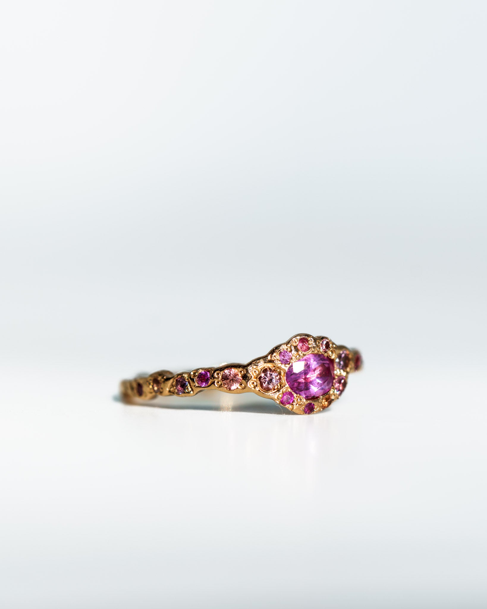 Pink Sapphire Fairy Ring in 14k rose gold