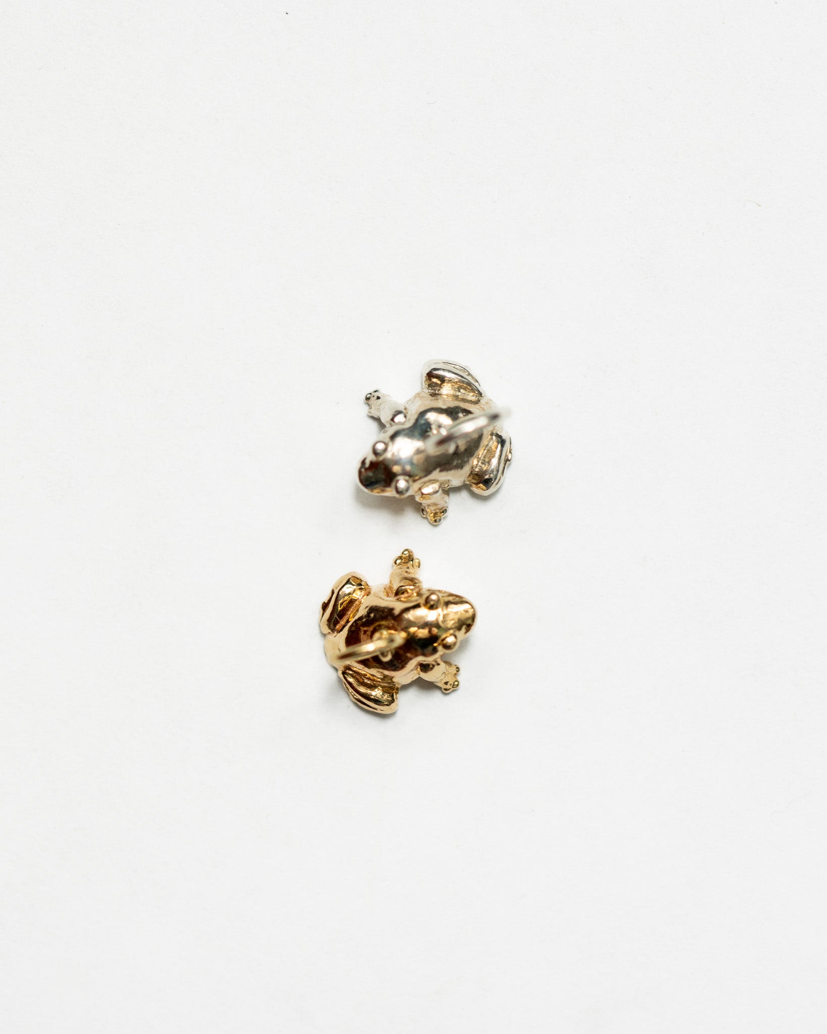 Frog Charm in 14k yellow gold & sterling silver