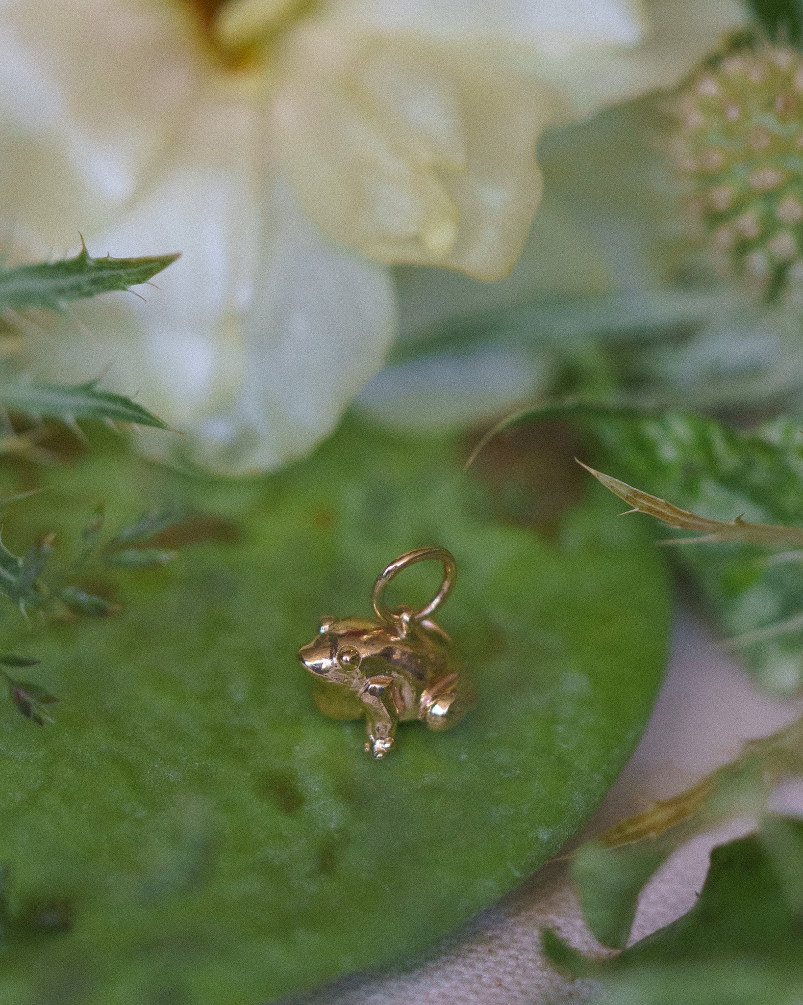 Frog charm in 14k yellow gold