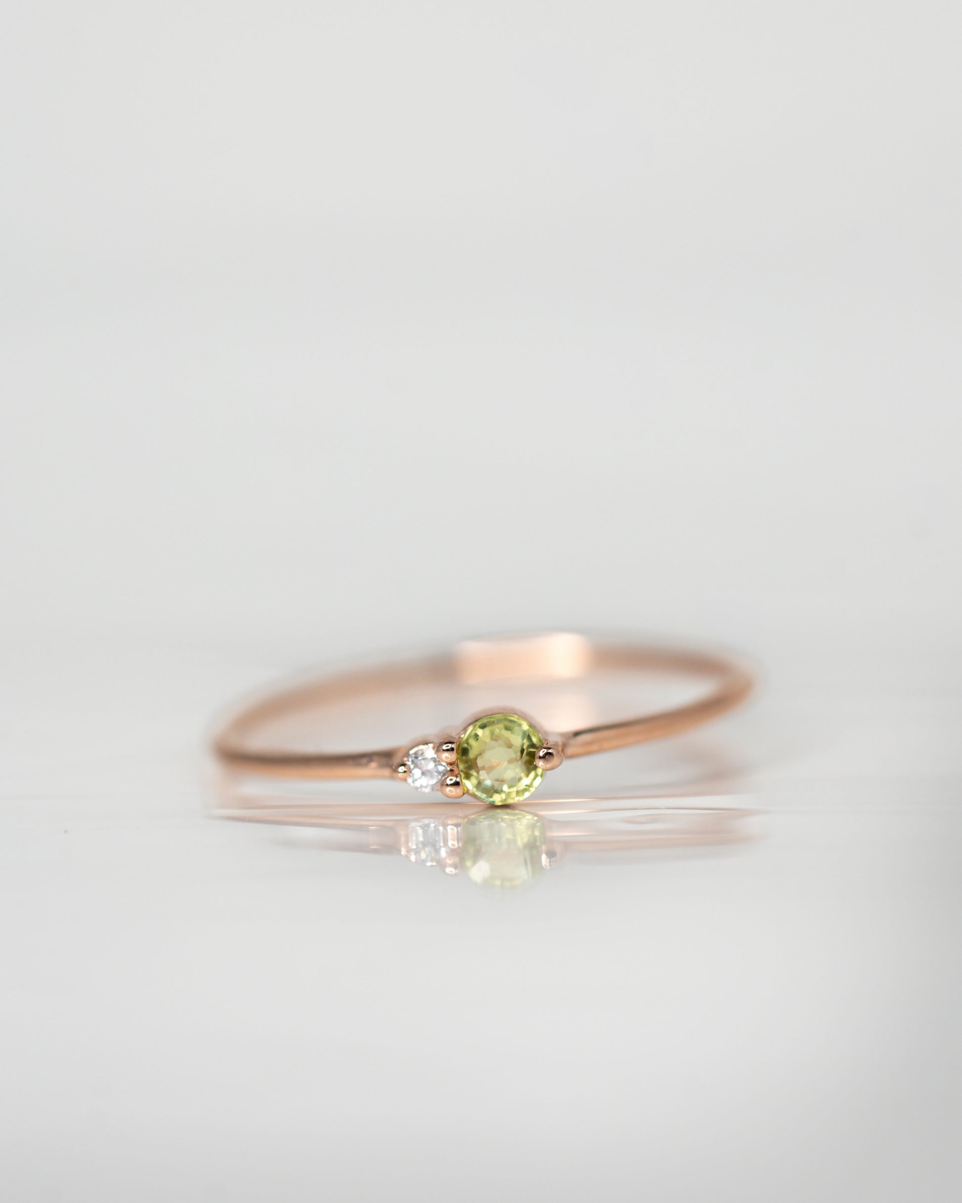 Green Sapphire Arktos Ring set in 14k rose gold