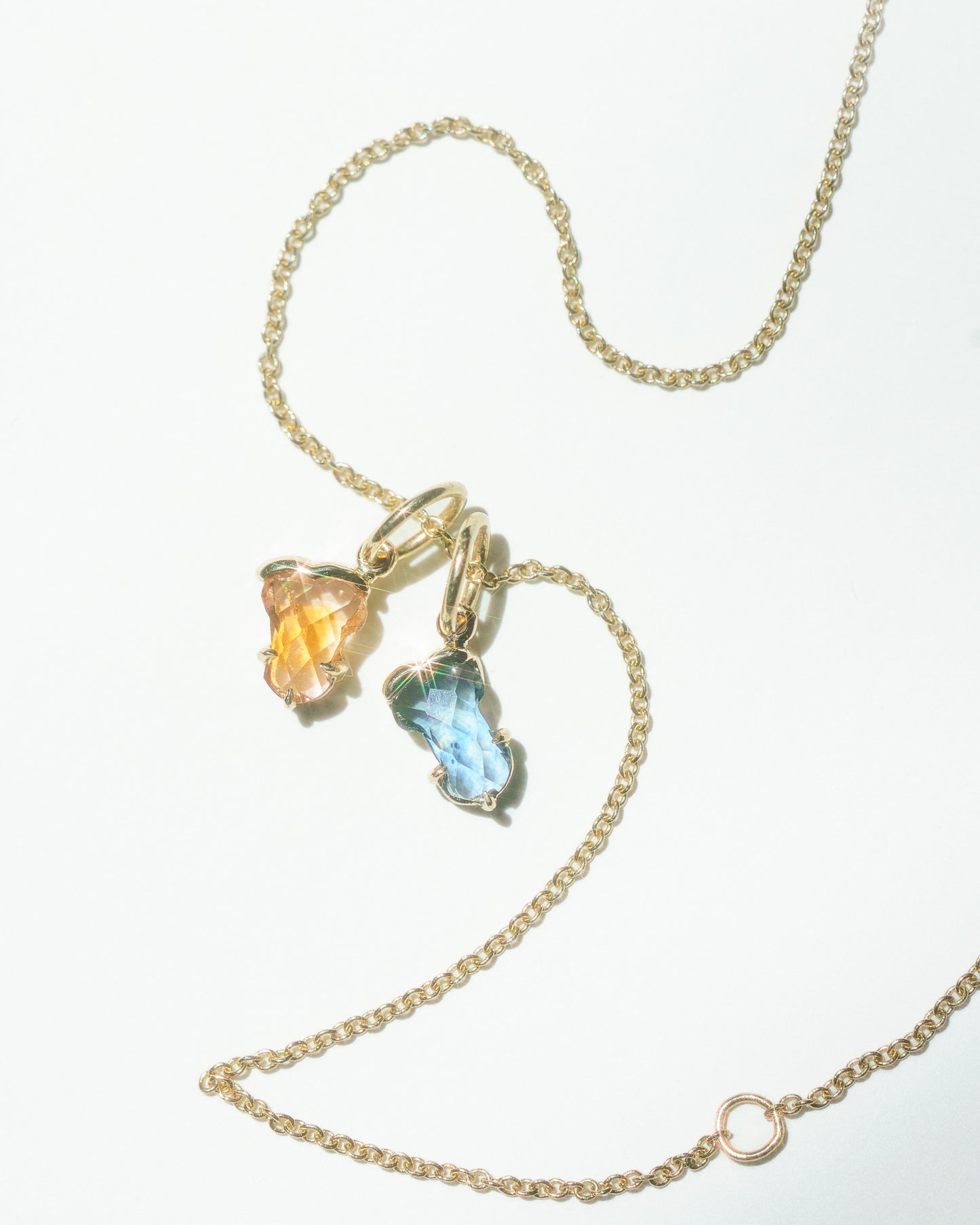 Hermes charms on a gold chain