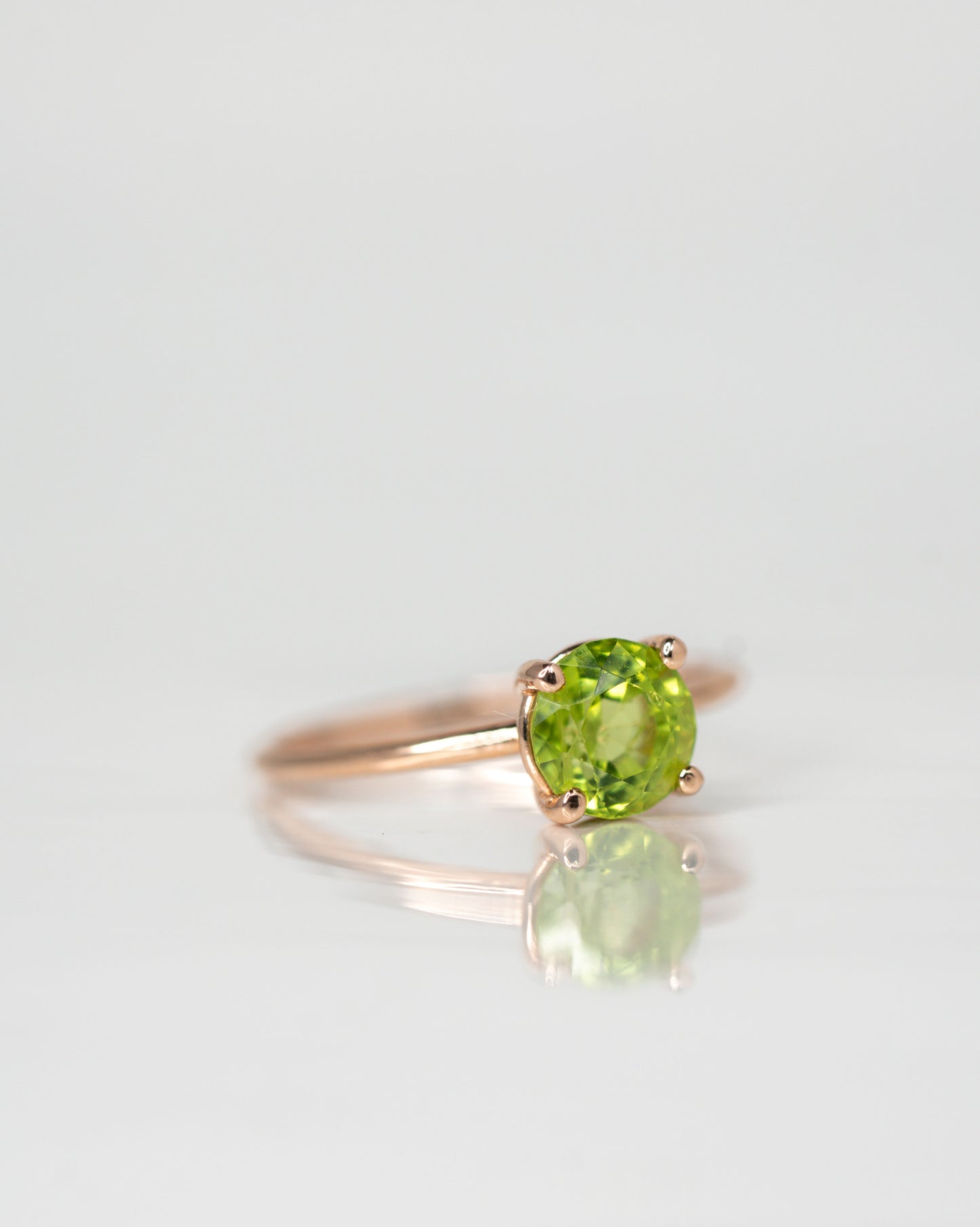 Side view of June's Peridot Ring