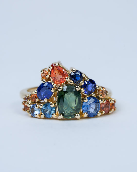 Luxe Sapphire Cluster Ring