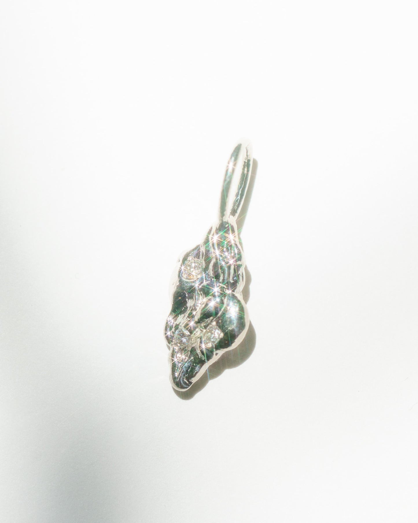 Moon & Stars Charm in sterling silver with white diamonds