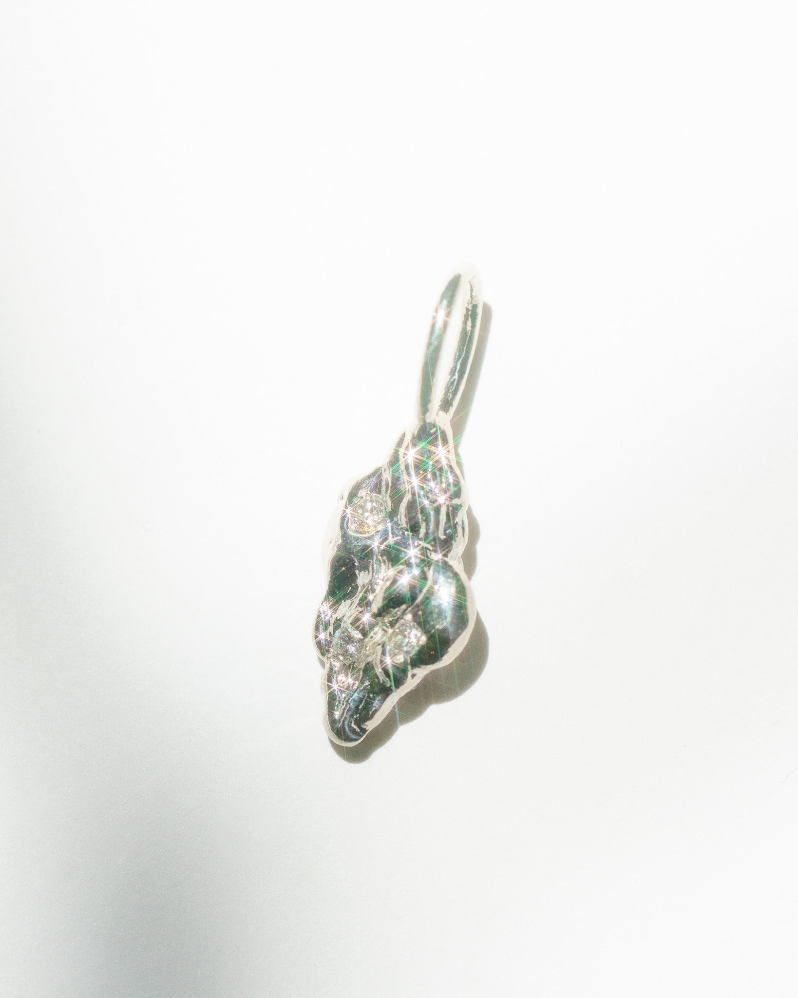 Moon & Stars Charm in sterling silver with white diamonds