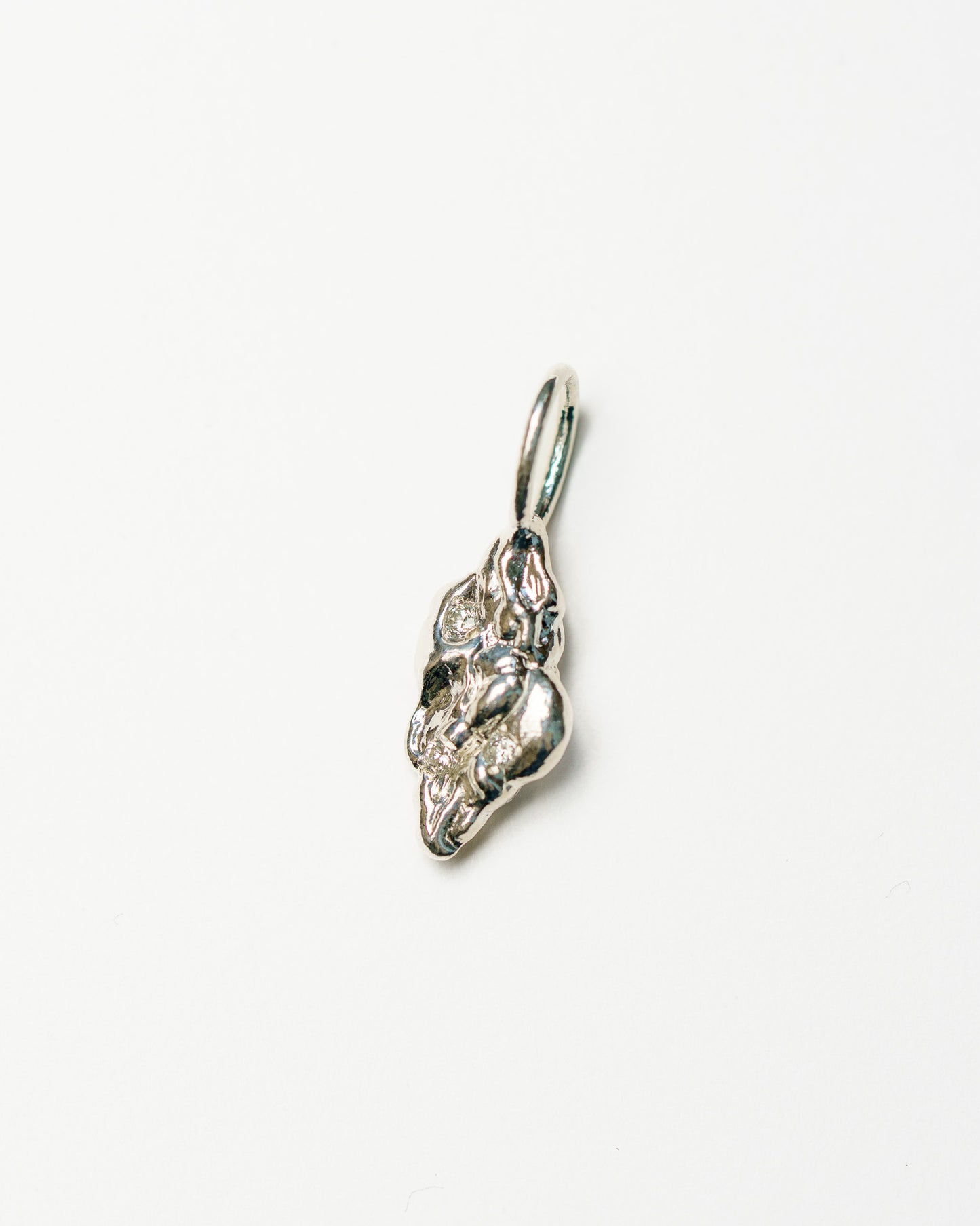 Moon & Stars Charm in sterling silver with white diamonds