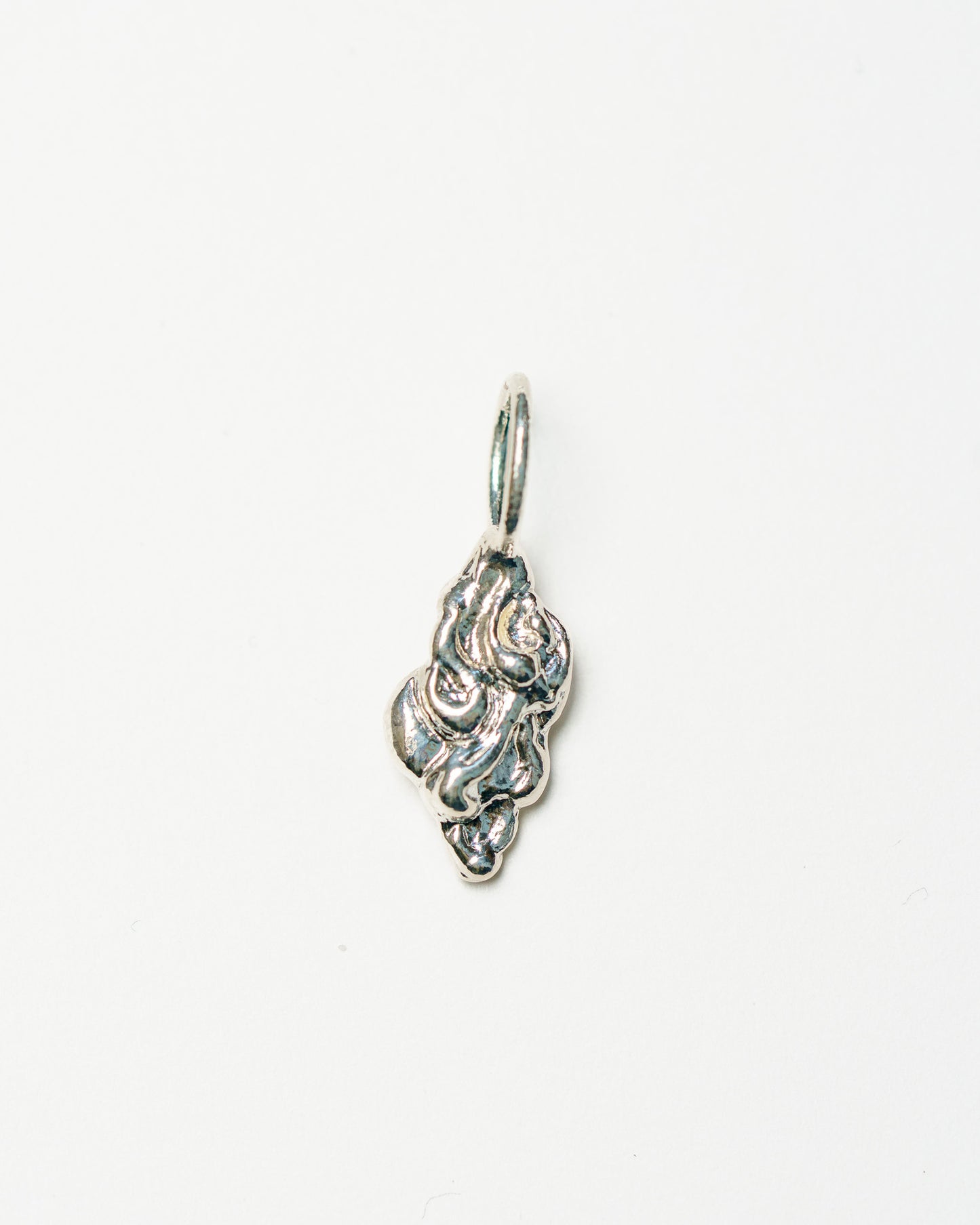 Back side of the Moon & Stars Charm in sterling silver with white diamonds