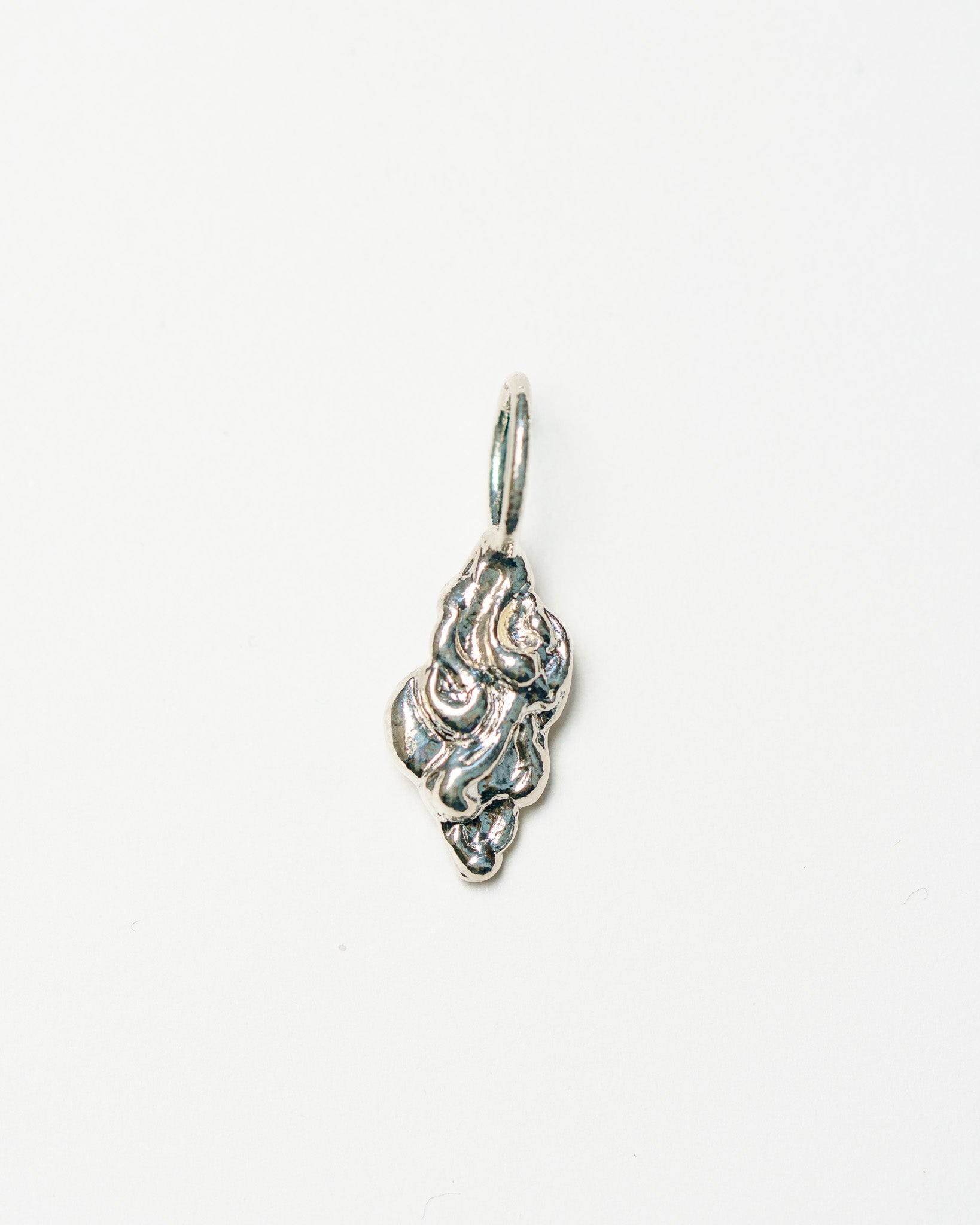 Back side of the Moon & Stars Charm in sterling silver with white diamonds