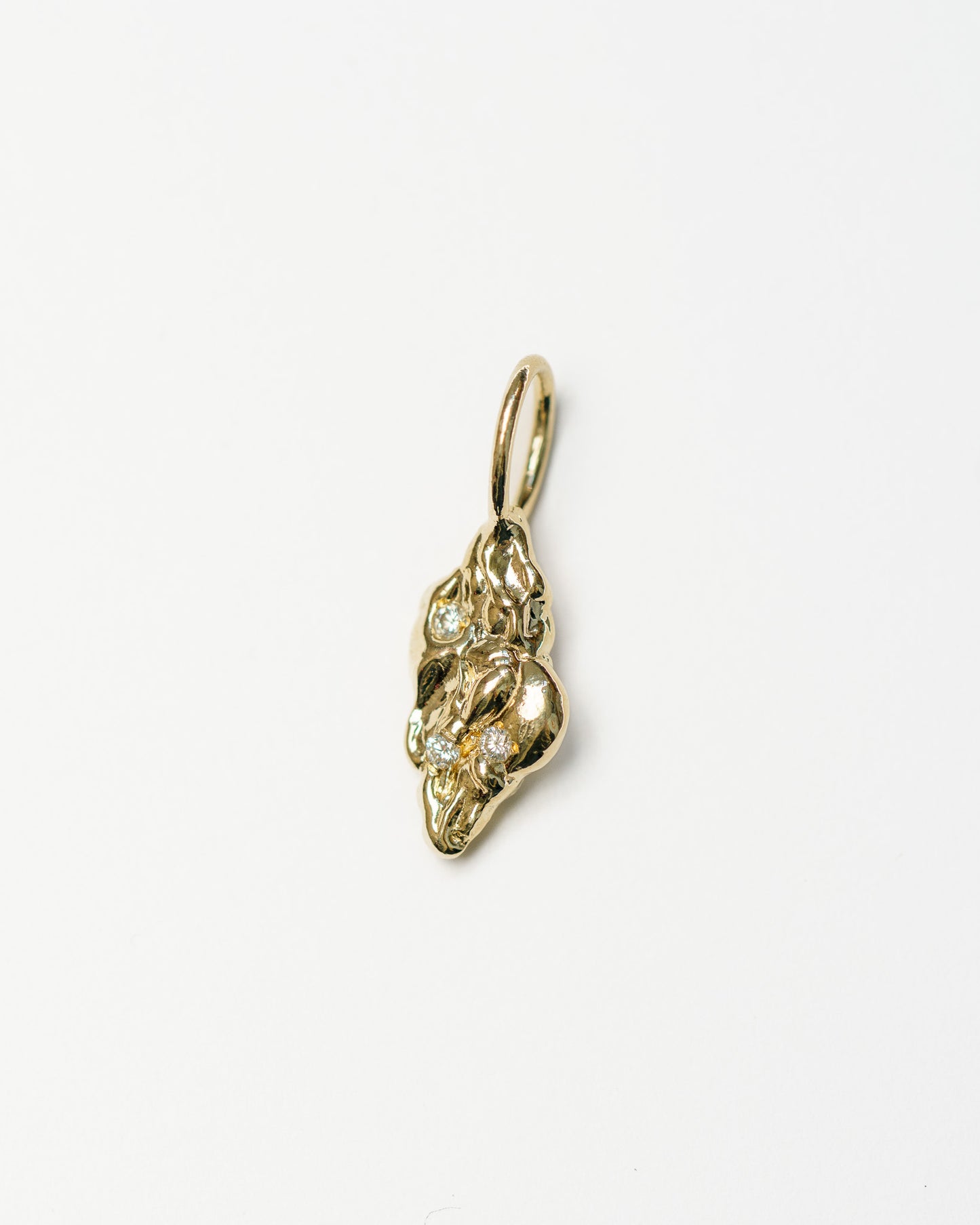 Moon & Stars Charm in 14k yellow gold with white diamonds
