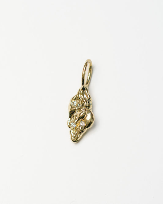 Moon & Stars Charm in 14k yellow gold with white diamonds