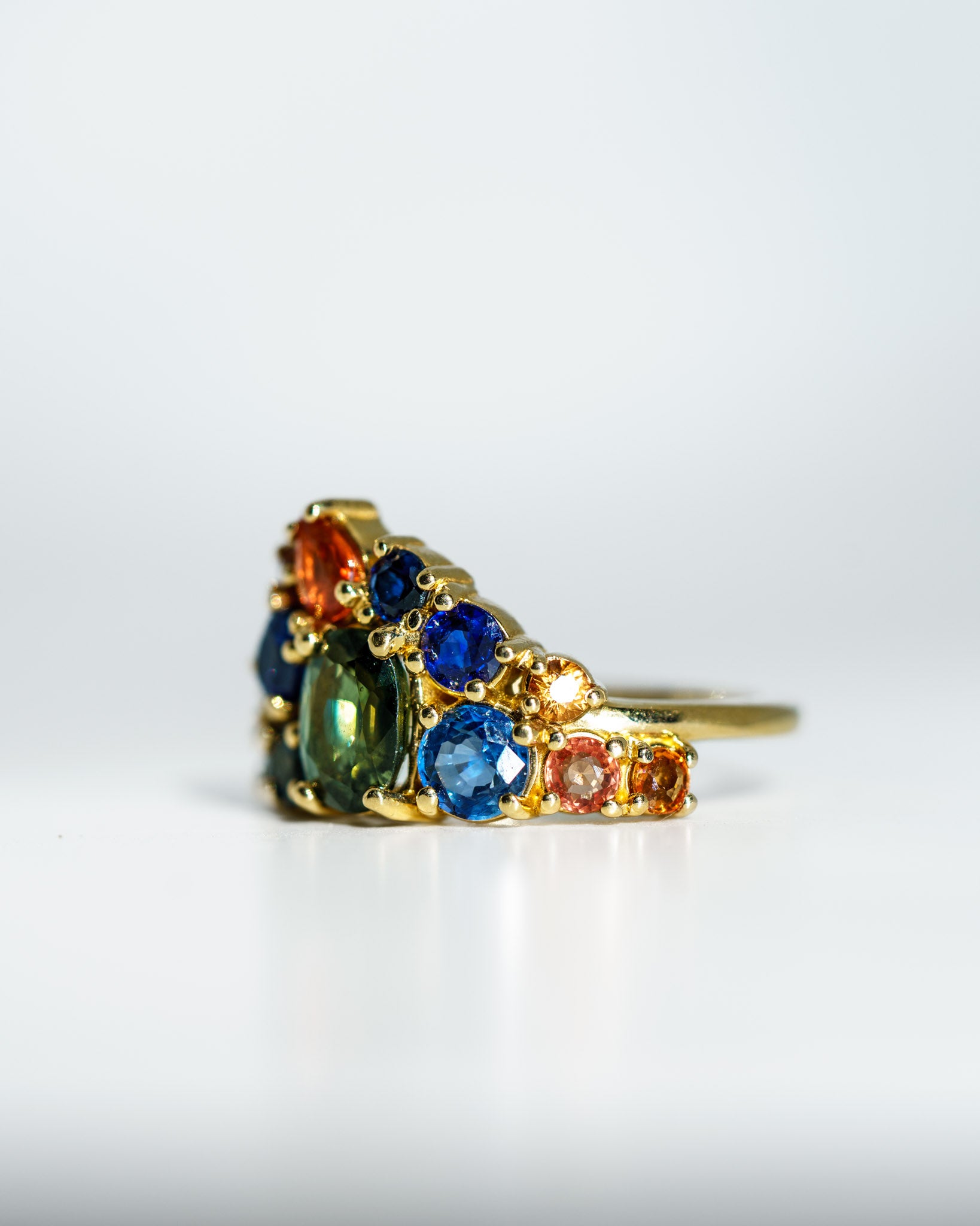 One of a kind Luxe Sapphire Cluster Ring