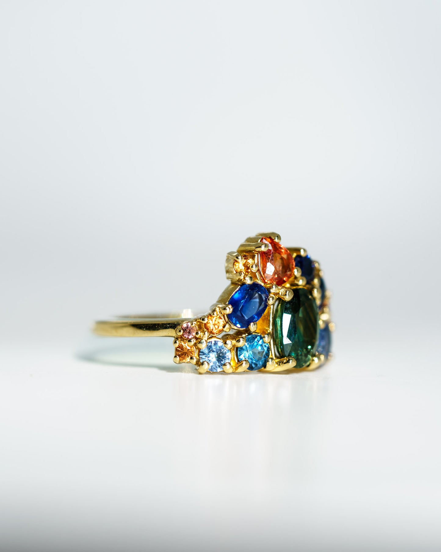 One of a kind Luxe Sapphire Cluster Ring