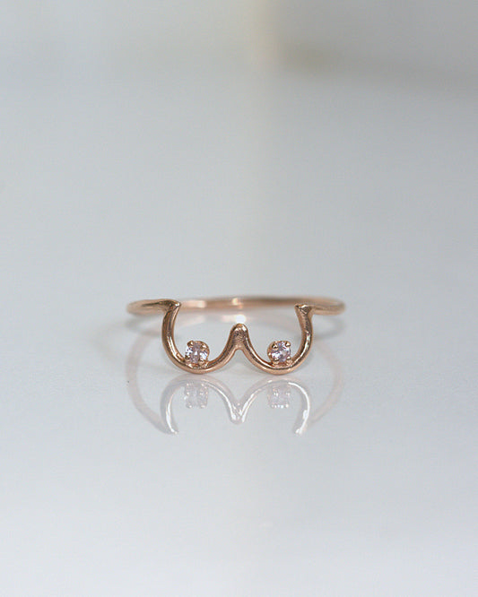 Pastel Pink Sapphire Boob Ring