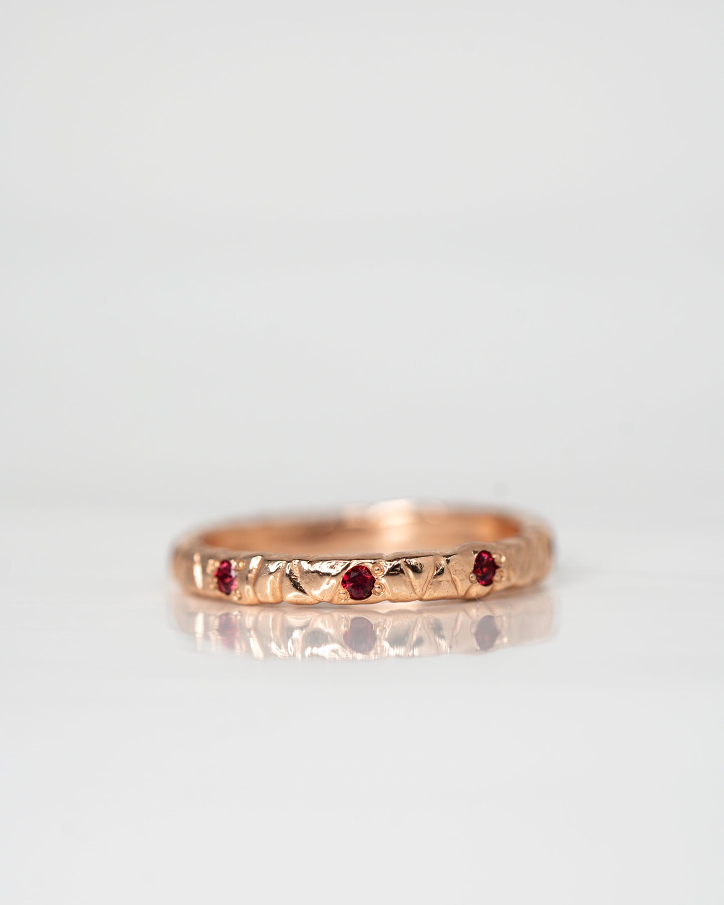 Ruby Willow Band set in 14k rose gold