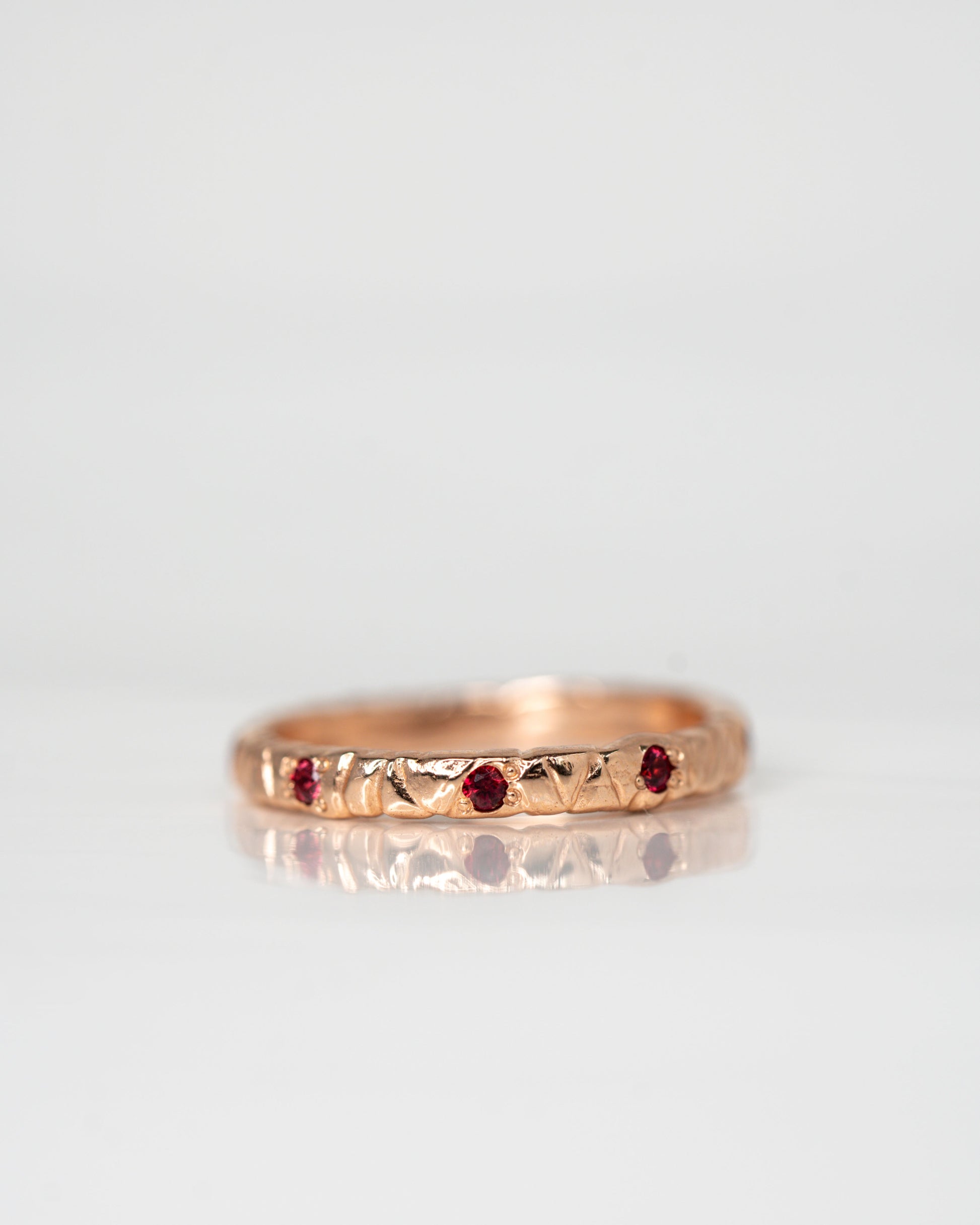 Ruby Willow Band set in 14k rose gold