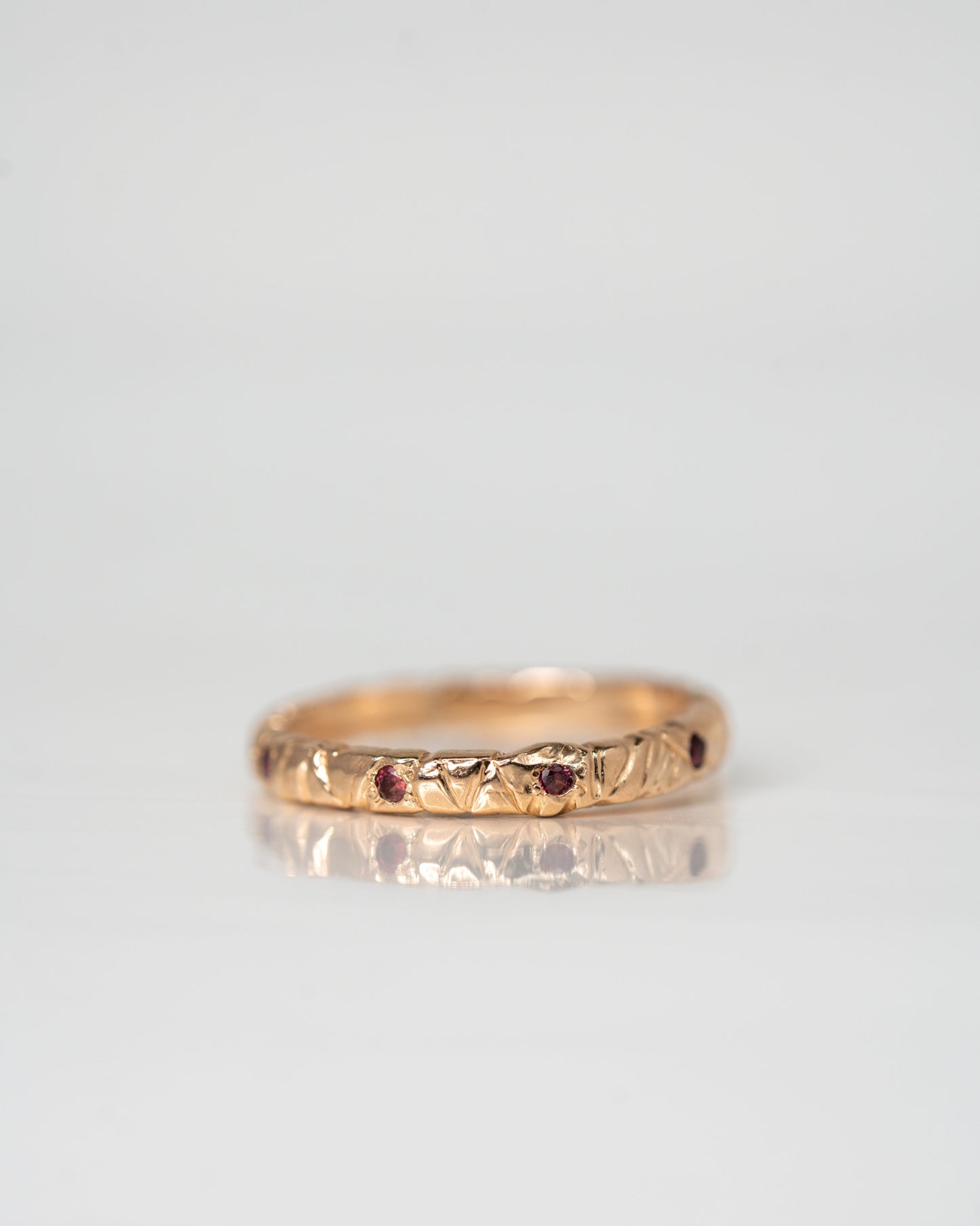 Ruby Willow Band set in 14k rose gold