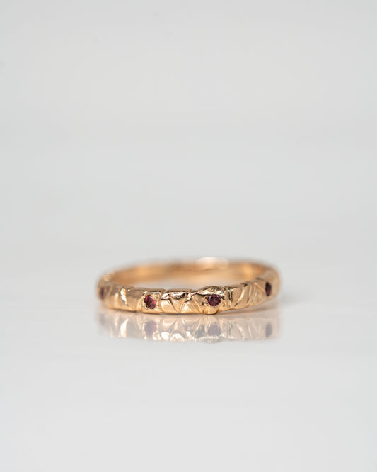 Ruby Willow Band set in 14k rose gold