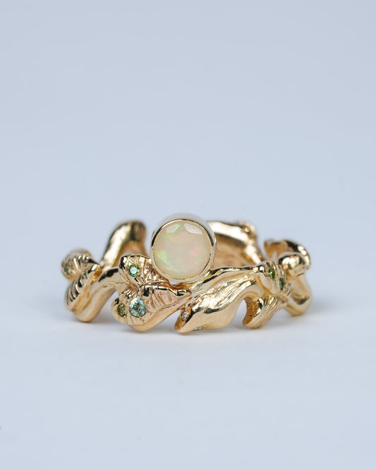 Opal Snake & Pothos Ring