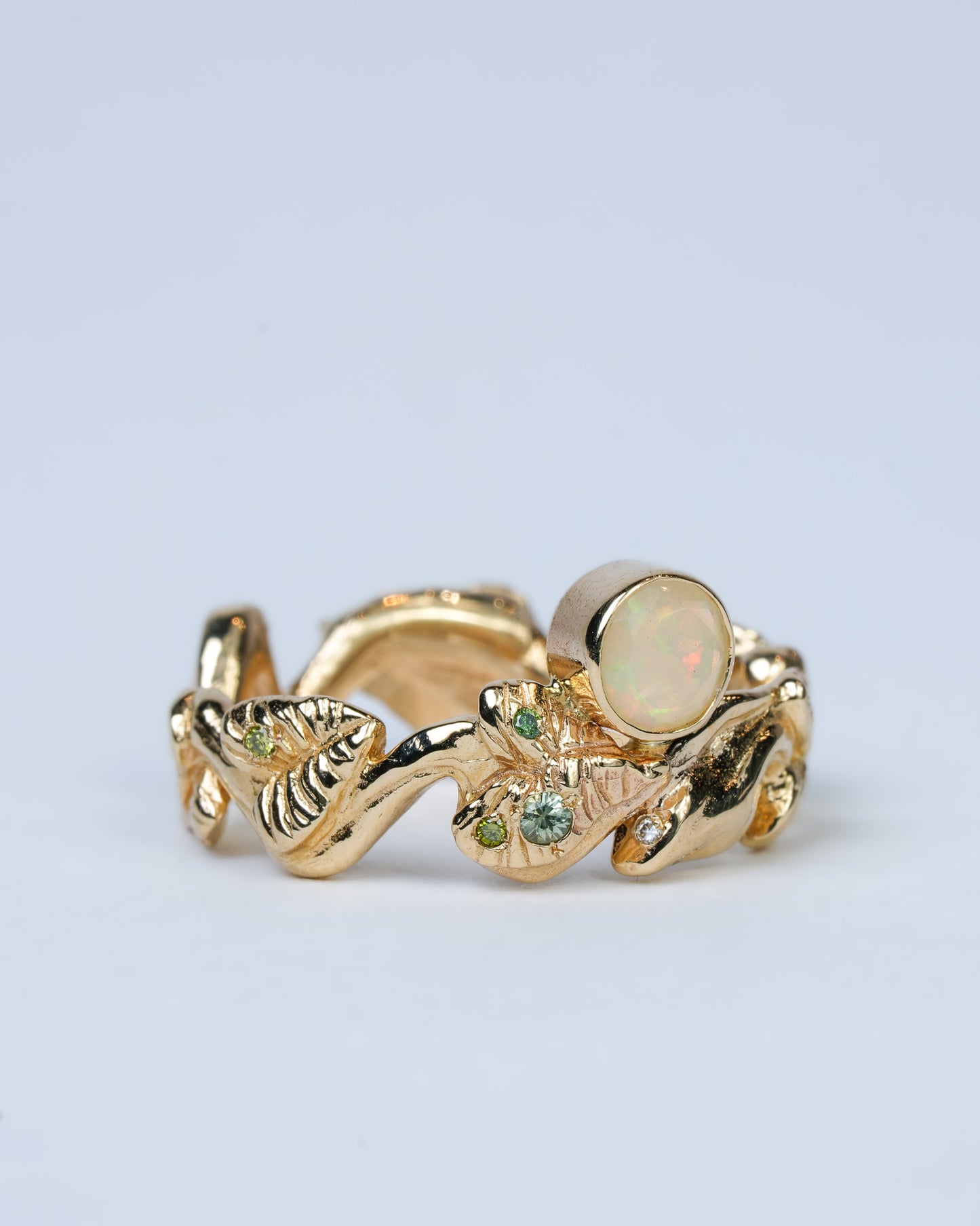 Opal Snake & Pothos Ring