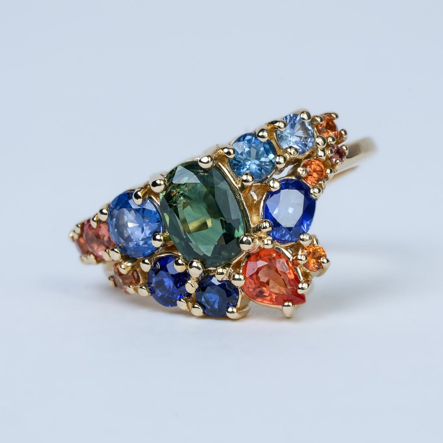 Luxe Sapphire Cluster Ring- One of a Kind
