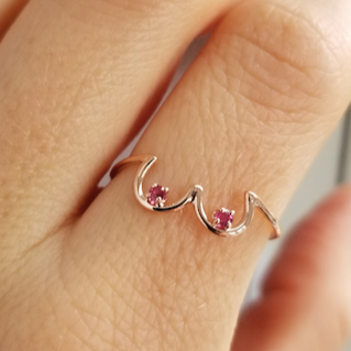 Pink Sapphire Boob Ring- September Birthstone