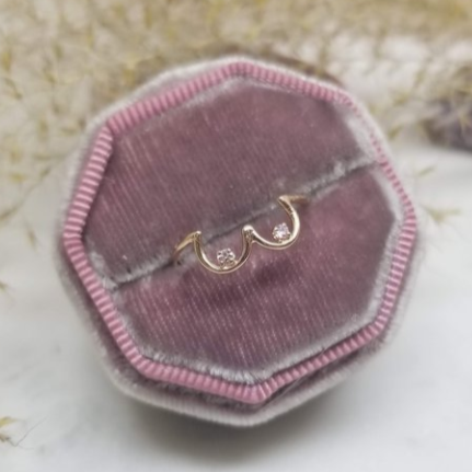 Boob Ring- 14k Rose Gold with Pastel Pink Sapphires